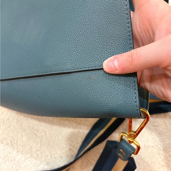 Bostanten Leather Designer Hobo Green Bucket Bag - Picture 8 of 9